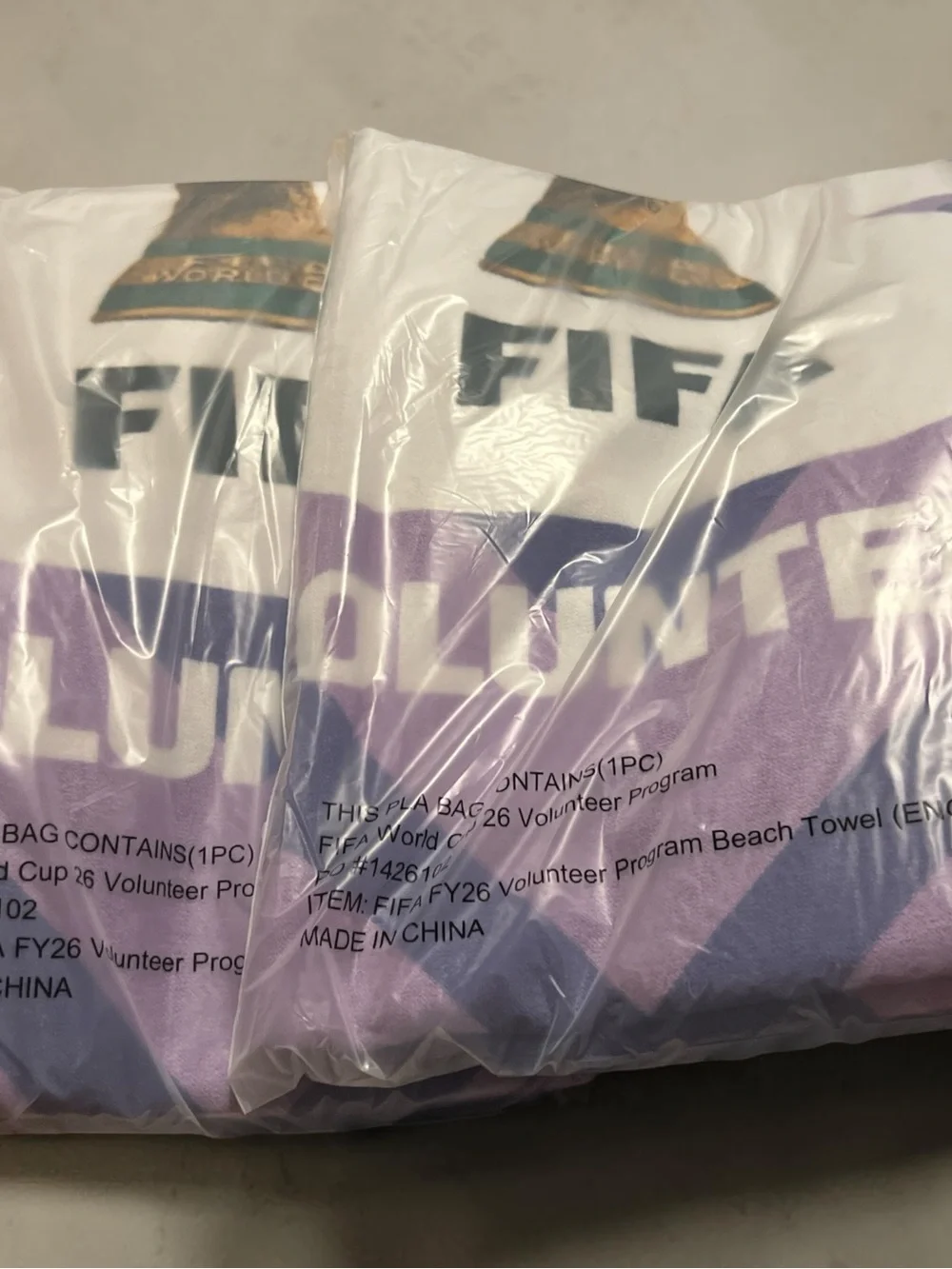 Set of two FIFA Volunteer Purple Beach Towel - Official Branding